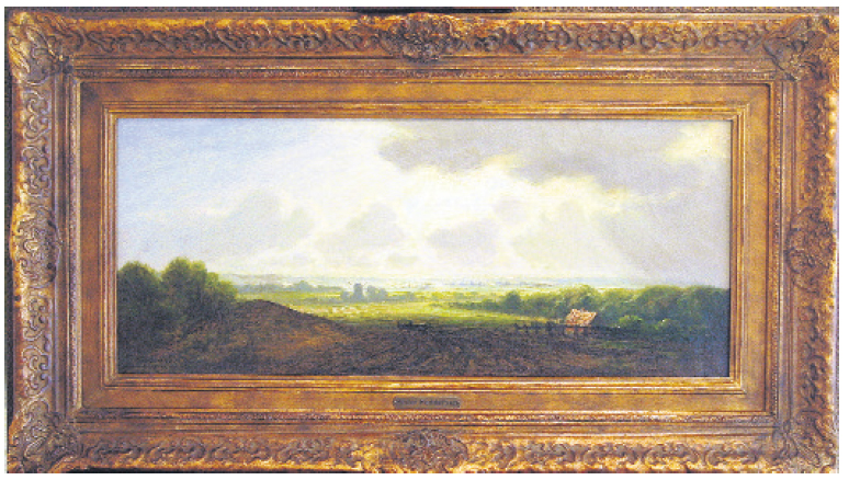 Martin Georg Peter Feddersen (1849-1930), Landschaft, Ölfarbe/Lwd./ auf Hartfaserplatte maroufliert, 1896, Privatbesitz